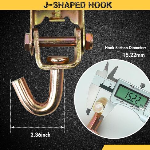 أشرطة ربط السيارة من Digank (4 قطع) مع شريط سقاطة بخطاف J Finger Hook مقاس 2 بوصة × 96 بوصة - لأي سيارة أو سيارة دفع رباعي أو جيب أو سيارة رياضية in Saudi Arabia