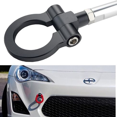 DEWHEL JDM Racing Aluminum Tow Hook Front for Scion FR-S BRZ Impreza WRX Sti Toyota 86 Black in Saudi Arabia