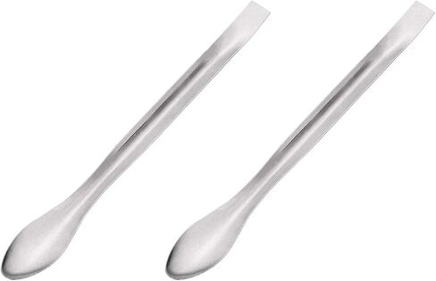 uxcell Micro Scoop 105mm Stainless Steel Reagent Sampling Lab Spoon Spatulas for Laboratory 2Pcs in Saudi Arabia