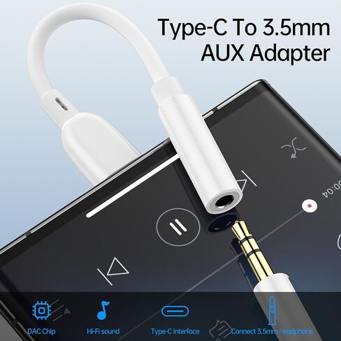 USB C to 3.5mm Audio Adapter, Samsung Headphone Adapter Jack Aux USB Type C Dongle Cable for iPhone 15/15 Pro Max,Samsung Galaxy S24/S23/S22/S21/S20/S10/Note 20 10,Google Pixel 8 Pro/8/7a/7 Pro/6/5 in Kuwait