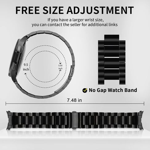 GOLDTOLUCK متوافق مع ساعة Samsung Galaxy Watch 6 5 4 Band Pro Classic 20 مم 43 مم 47 مم 45 مم 40 مم 44 مم 42 مم 46 مم، سوار عمل معدني للرجال مصنوع من الفولاذ المقاوم للصدأ الصلب in Kuwait