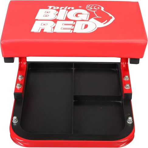 BIG RED TR6300-1 Torin Rolling Creeper Garage/Shop Seat: Padded Mechanic Stool with Tool Tray, Red in Saudi Arabia