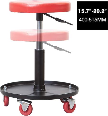 BIG RED TR6300-1 Torin Rolling Creeper Garage/Shop Seat: Padded Mechanic Stool with Tool Tray, Red in Saudi Arabia