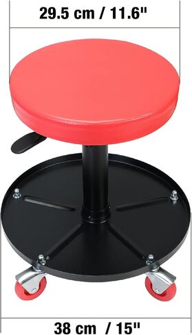 BIG RED TR6300-1 Torin Rolling Creeper Garage/Shop Seat: Padded Mechanic Stool with Tool Tray, Red in Saudi Arabia