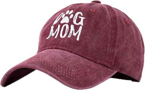 Lightbird Women's Embroidered Dog Mom Hat Adjustable Baseball Cap Washed Cotton Hat in Saudi Arabia