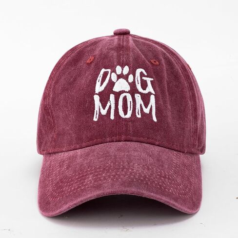 Lightbird Women's Embroidered Dog Mom Hat Adjustable Baseball Cap Washed Cotton Hat in Saudi Arabia