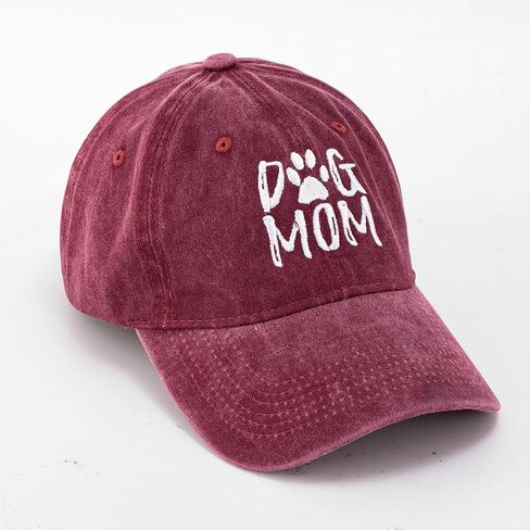 Lightbird Women's Embroidered Dog Mom Hat Adjustable Baseball Cap Washed Cotton Hat in Saudi Arabia