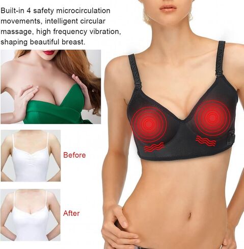 حمالة صدر كهربائية لتدليك الثدي من أنكرويو، جهاز تدليك الثدي القابل لإعادة الشحن عبر USB، جهاز تدليك للعناية بالثدي لمنع ترهل الثدي in Kuwait