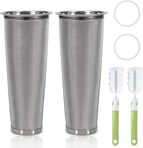 قطعتان من فلتر المشروب البارد من Sekonow - فلتر قهوة المشروب البارد بسعة 64oz برطمان ميسون واسع الفم لإبريق صانع القهوة المشروب البارد، 304 شبكة من الفولاذ المقاوم للصدأ مصفاة المشروب البارد لصانع القهوة المثلجة in Saudi Arabia