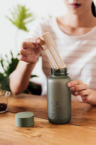 WEMUG Portable Cold Brew Maker, 18.6 oz Modern Simple design, Leak Proof, Ultra Light, BPA-Free, Durable Plastic, 365 (Frosty Green) in Saudi Arabia