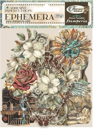 Stamperia International Sir Vagabond Fantasy World Huge Bundle: 12" x 12" Paper Pad + 12" x 12" Backgrounds Paper Pad + Die-Cuts + Ephemera + 4 Packs of Rub-Ons + Washi Pad in Saudi Arabia