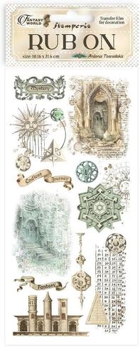 Stamperia International Sir Vagabond Fantasy World Huge Bundle: 12" x 12" Paper Pad + 12" x 12" Backgrounds Paper Pad + Die-Cuts + Ephemera + 4 Packs of Rub-Ons + Washi Pad in Saudi Arabia