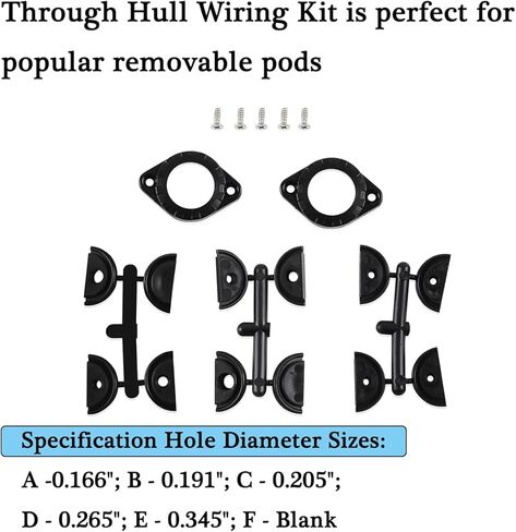 تعتبر مجموعة HQPARRTS من خلال مجموعة أسلاك الهيكل من خلال مجموعة أسلاك الهيكل مثالية لتركيب مكتشفات الأسماك ومجموعات الإضاءة والمحركات وأي شيء يتضمن تشغيل الأسلاك من خلال هيكل قوارب الكاياك أو القوارب الخاصة بك in Kuwait