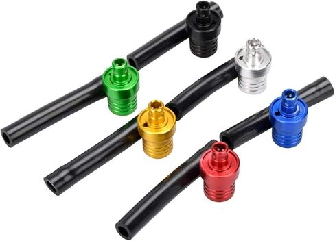 JZY Gas Cap Vent Tube With Valve Ball, Motorcycle Universal Dirt Bike Gas Cap Vent Breather Hose Tube for CRF YZF EXC Dirt Pit Quad Bike Atv - Red in Saudi Arabia