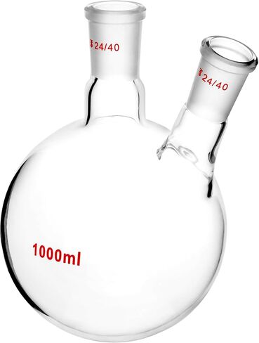 QWORK 1000ml Glass 2-Neck Round Bottom Flask with 24/40 Center and Side Standard Taper Outer Joint in Saudi Arabia