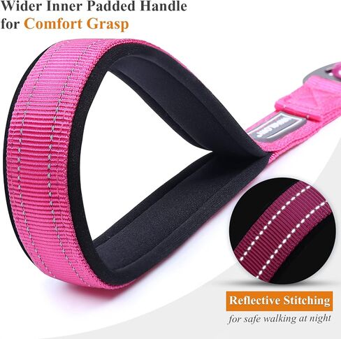 VIVAGLORY Chew Proof Dog Leash, Soft Foam Reflective Padded Handle Dog Chain Leashes, Waterproof Non Chewable Dogs Metal Leash, Stainless Steel Wire Rope Lead for Small Medium Large Dogs, 5FT, Pink in Saudi Arabia