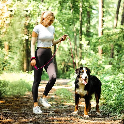 VIVAGLORY Chew Proof Dog Leash, Soft Foam Reflective Padded Handle Dog Chain Leashes, Waterproof Non Chewable Dogs Metal Leash, Stainless Steel Wire Rope Lead for Small Medium Large Dogs, 5FT, Pink in Saudi Arabia
