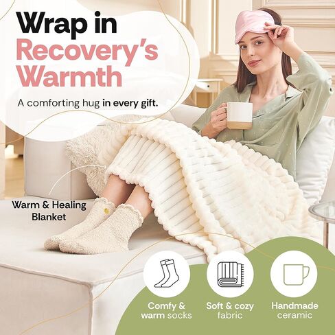 Get Well Soon Gifts for Women - Carefully Curated Sick Care Package for Women - Get Well Soon Gift Baskets for Women After Surgery - Get Well Gifts for Women w/Blanket, Mug & Candle to Feel Better in Kuwait