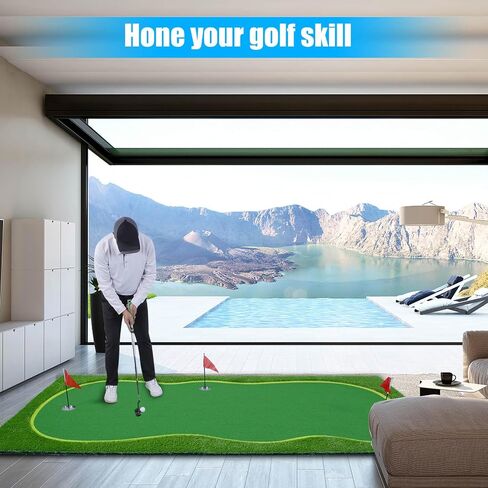 BOBURN Golf Putting Green/Mat-Golf Training Mat- Professional Golf Practice Mat- Green Long Challenging Putter for Indoor/Outdoor in Saudi Arabia