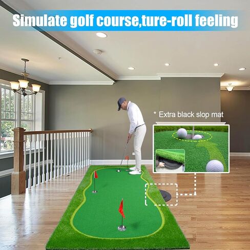 BOBURN Golf Putting Green/Mat-Golf Training Mat- Professional Golf Practice Mat- Green Long Challenging Putter for Indoor/Outdoor in Saudi Arabia