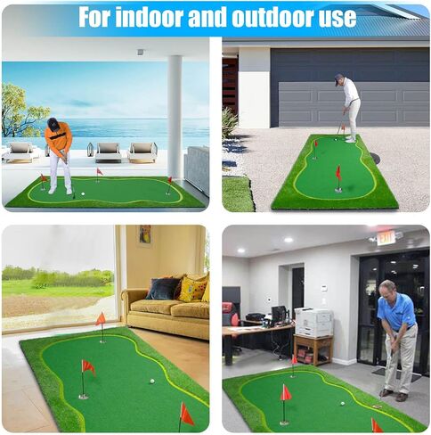 BOBURN Golf Putting Green/Mat-Golf Training Mat- Professional Golf Practice Mat- Green Long Challenging Putter for Indoor/Outdoor in Saudi Arabia