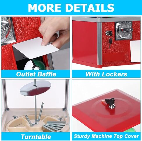 Ownsig Vending Machine for Business, Commercial Gumball Candy Prize Machine for 1.26''-1.97'' Ball, Vending Dispenser for Retail Store Amusement Park Mall (Need 1 Dollar Coins) in Kuwait