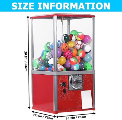 Ownsig Vending Machine for Business, Commercial Gumball Candy Prize Machine for 1.26''-1.97'' Ball, Vending Dispenser for Retail Store Amusement Park Mall (Need 1 Dollar Coins) in Kuwait