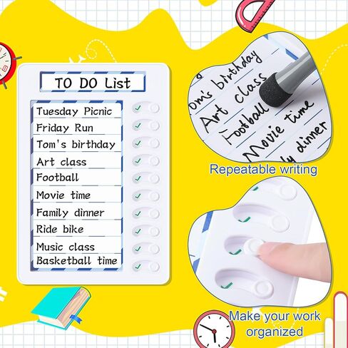 XLSXEXCL 2 Pieces to Do List Board, Checklist Board Chore Chart Slider My Chores Slider Chart Chores Chart Erasable for Kids for Refrigerator, Wall, Desk in Saudi Arabia