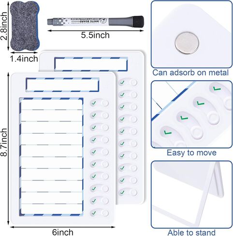 XLSXEXCL 2 Pieces to Do List Board, Checklist Board Chore Chart Slider My Chores Slider Chart Chores Chart Erasable for Kids for Refrigerator, Wall, Desk in Saudi Arabia
