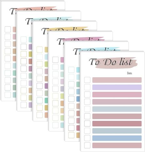 6 Packs to Do List Notepad,300 Sheets 3"x5 to Do List Sticky Notes Memo Pad Candy Color to Do Sticky Notes for Teachers Coworkers Office Supplies in Kuwait
