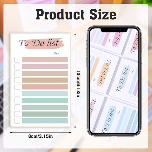 6 Packs to Do List Notepad,300 Sheets 3"x5 to Do List Sticky Notes Memo Pad Candy Color to Do Sticky Notes for Teachers Coworkers Office Supplies in Kuwait