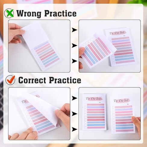 6 Packs to Do List Notepad,300 Sheets 3"x5 to Do List Sticky Notes Memo Pad Candy Color to Do Sticky Notes for Teachers Coworkers Office Supplies in Kuwait