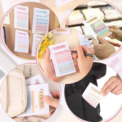 6 Packs to Do List Notepad,300 Sheets 3"x5 to Do List Sticky Notes Memo Pad Candy Color to Do Sticky Notes for Teachers Coworkers Office Supplies in Kuwait