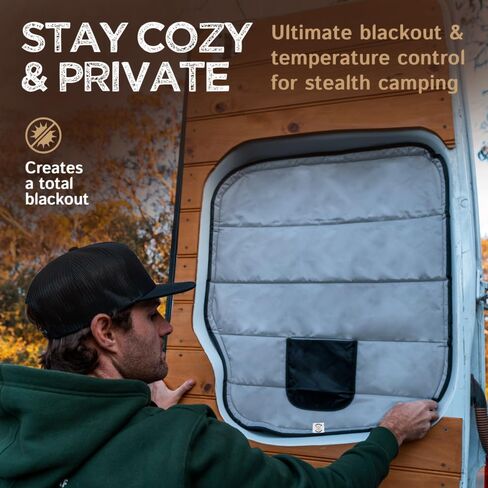 Living in a Bubble Insulated Blackout Rear Window Covers for Mercedes Benz Sprinter - Vanlife Must Have Accessories, and Van Life Essentials (Pair) (Sprinter 2007-2018 (NCV3)) in Saudi Arabia