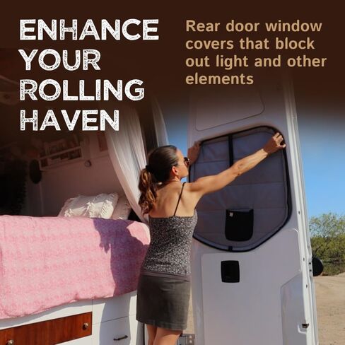 Living in a Bubble Insulated Blackout Rear Window Covers for Mercedes Benz Sprinter - Vanlife Must Have Accessories, and Van Life Essentials (Pair) (Sprinter 2007-2018 (NCV3)) in Saudi Arabia