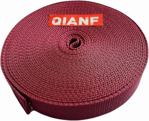 QIANF 1 بوصة حزام من البولي بروبيلين 10 ياردات شديدة التحمل سميكة من البوليستر لتسلق أحزمة الحرف اليدوية الياقات إصلاح المعدات في الهواء الطلق، بورجوندي in Kuwait