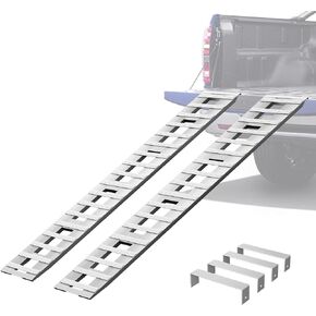 Albott 60" x 12" Aluminum Trailer Ramps, 6000 LBS Capacity Loading Ramps with U-Shaped Buckle and Hook Ends, 1 Pair for ATV, UTV, Tractors, Motorcycles, Lawnmowers, Trucks in Saudi Arabia