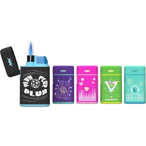 MK Lighter 5-Pack Torch Flame Pocket Lighters, Refillable and Multipurpose, Ideal for Candles, BBQ, Camping, and Everyday Use (Myco-Cosmo-5PC) in Kuwait