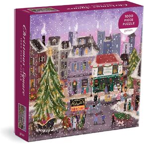 Galison Presentville 500 Piece Holiday Foil Puzzle Featuring Festive Scene by Joy Laforme (Amazon Exclusive) in Kuwait