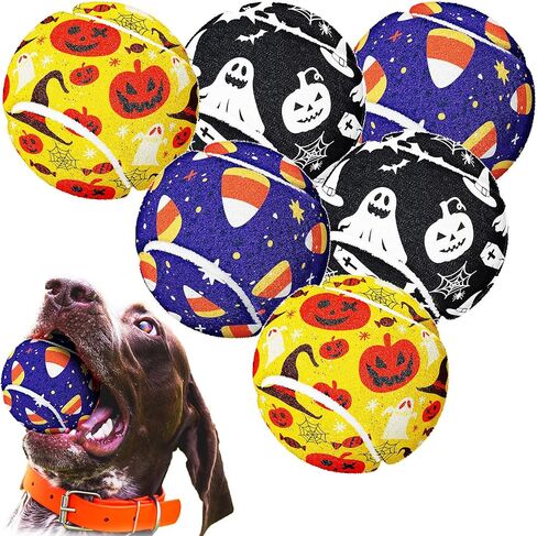 6 PCS 4th of July Dog Tennis Tennis Ball 2.5 بوصة من التسنين الأليفة الوطنية مضغ ألعاب Red White Blue Flag Ball Toy for Independence Day كبير متوسط الكلب الصغير العدواني التدريب in Saudi Arabia