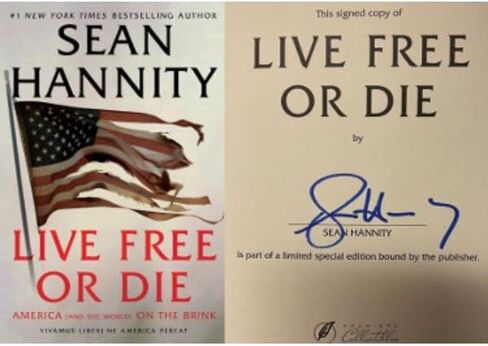 Athlon Sports CTBL-032161 Sean Hannity وقع 2021 Life Free أو Die Book غلاف فني - COA in Kuwait