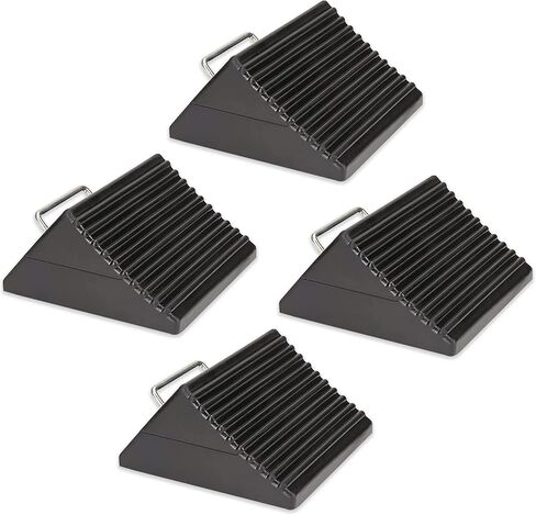Wheel Chocks for Cars, RVs, Trucks, Trailers, and Vehicles G.V.W. up to 6T, 2 Pack - Anti Slip Bottom Tire Chock for All Weather Use - RV, Travel Trailer, Pop Up Camper Accessory in Saudi Arabia