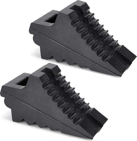 Wheel Chocks for Cars, RVs, Trucks, Trailers, and Vehicles G.V.W. up to 6T, 2 Pack - Anti Slip Bottom Tire Chock for All Weather Use - RV, Travel Trailer, Pop Up Camper Accessory in Saudi Arabia