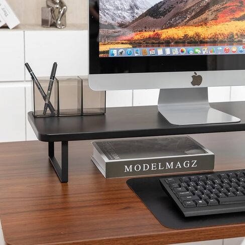 Riser Reser Dual Monitor Riser ، 41.3 بوصة شاشة كبيرة للاحتجاز شاشات مراقبة الكمبيوتر والتلفزيون والطابعات في المكتب المنزلي .- اللون الطبيعي in Saudi Arabia