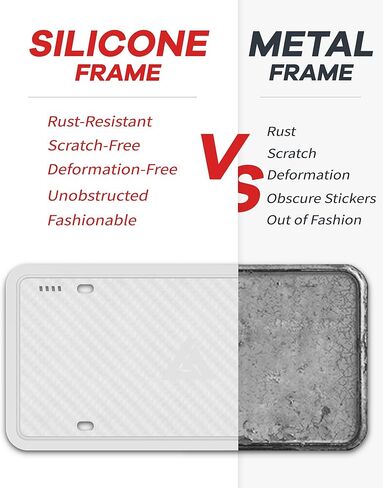 Aujen Silicone License Plate Frames,2 Pack Black Side-Opening License Bracket Holder with Easy Installation, License Plate Frame Without Obstruction.Rustproof, Rattle Proof & Weatherproof Universal in Kuwait