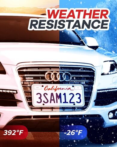 Aujen Silicone License Plate Frames,2 Pack Black Side-Opening License Bracket Holder with Easy Installation, License Plate Frame Without Obstruction.Rustproof, Rattle Proof & Weatherproof Universal in Kuwait