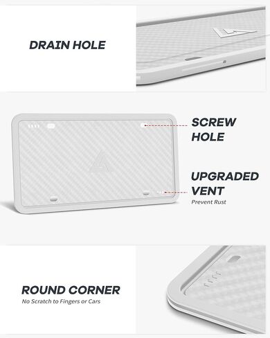 Aujen Silicone License Plate Frames,2 Pack Black Side-Opening License Bracket Holder with Easy Installation, License Plate Frame Without Obstruction.Rustproof, Rattle Proof & Weatherproof Universal in Kuwait