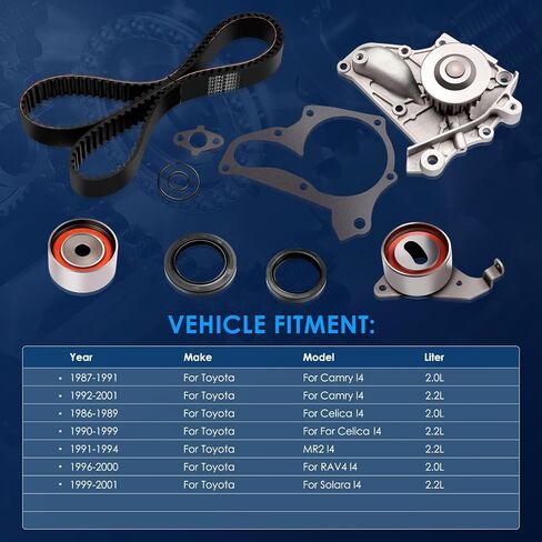 مجموعة حزام توقيت ECCPP مع مضخة المياه متوافقة مع 1993 1994 1995 لـ Toyota for 4Runner 1993 1994 1995 for Toyota Pickup 1993 1994 for Toyota T100 TS26240 ITM240 in Kuwait