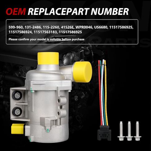 11517521584 Electric Engine Water Pump W/Thermostat Compatible with BMW X3 Z4 X5 128i 323i 325i 325xi 328i 328xi 330i 330xi 525i 525xi 528i 528xi 530i 530xi OE# 11517546994 11517586924 59660 in Saudi Arabia