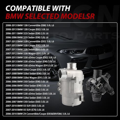 11517521584 مضخة مياه المحرك الكهربائي ث/ترموستات متوافقة مع BMW X3 Z4 X5 128I 323i 325i 325xi 328i 328xi 330i 330xi 525i 525xi 528i 528xi 530xi oe# 1151754694 in Kuwait